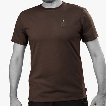 Summer T-shirt UATAC Brown with Trident print | S