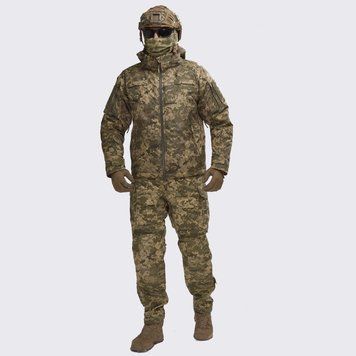 Military uniform set. Winter membrane jacket + pants with knee pads UATAC Pixel